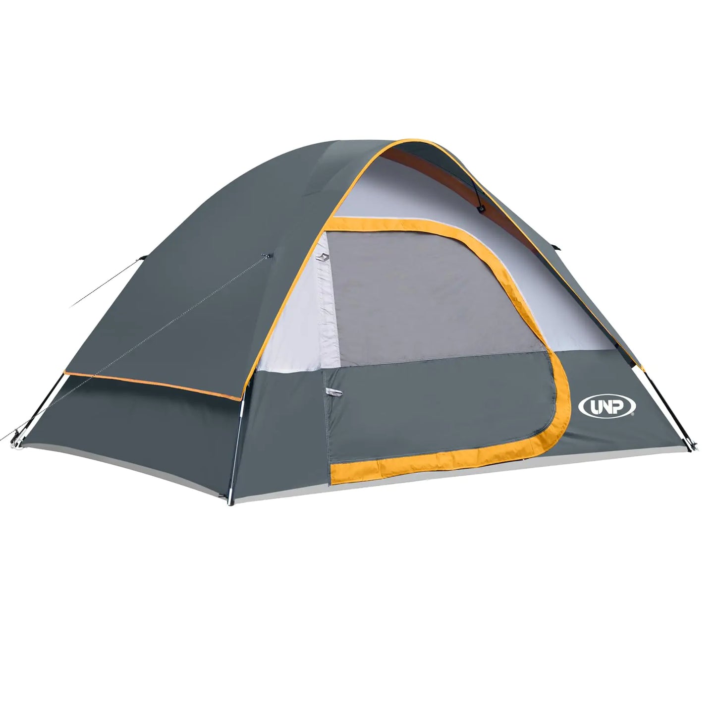 Camping Tent 4 Person Waterproof Windproof Tent with Rainfly Easy Set up-Portable Dome Tents for Camping (Gray)