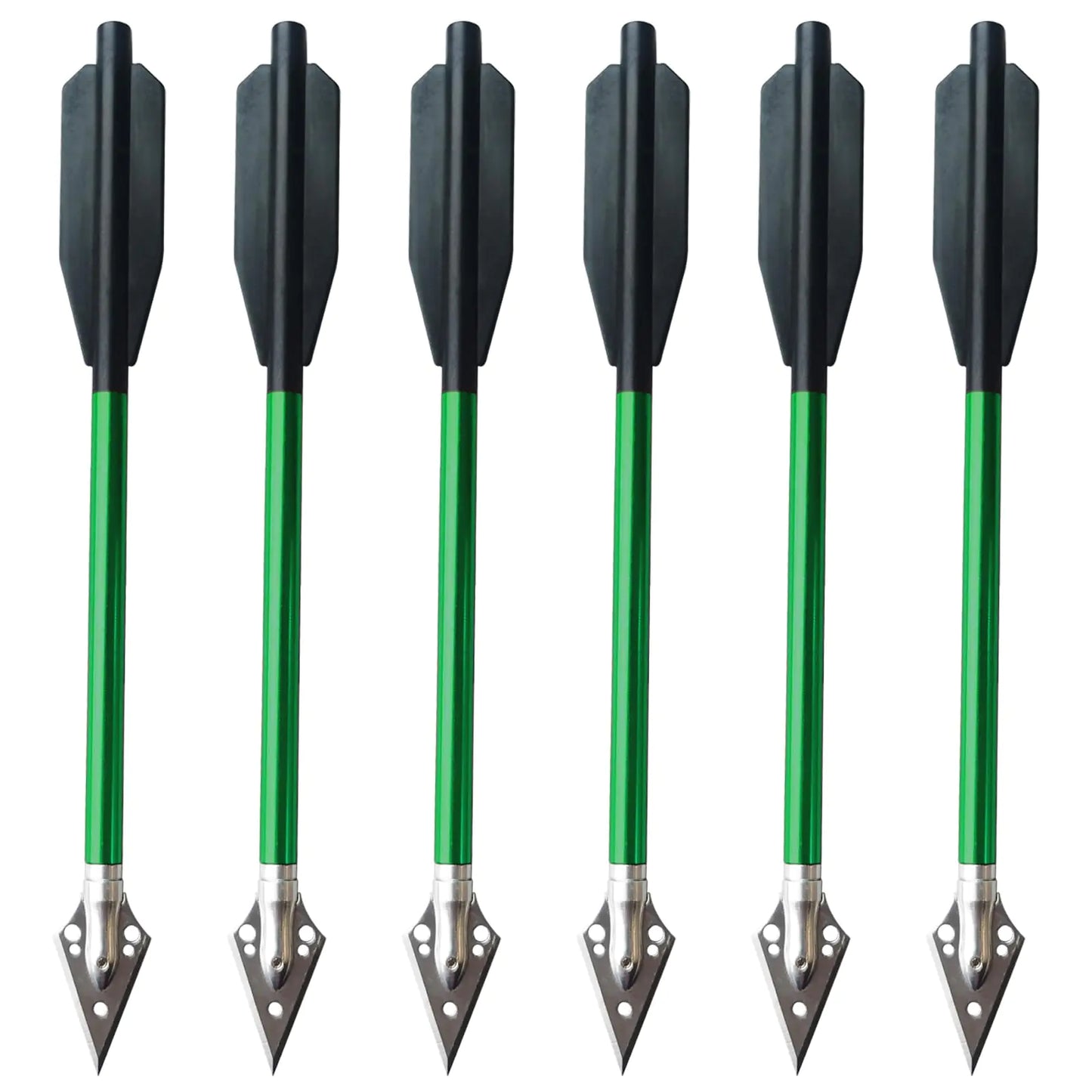 LeeMui Mini Crossbow Bolts Aluminium Crossbow Arrows Hunting Arrows Replaceable Arrow Tips with Sharp Blades for Field Hunting Target Practice Outdoor Small Hunting Game (6PCS Green)