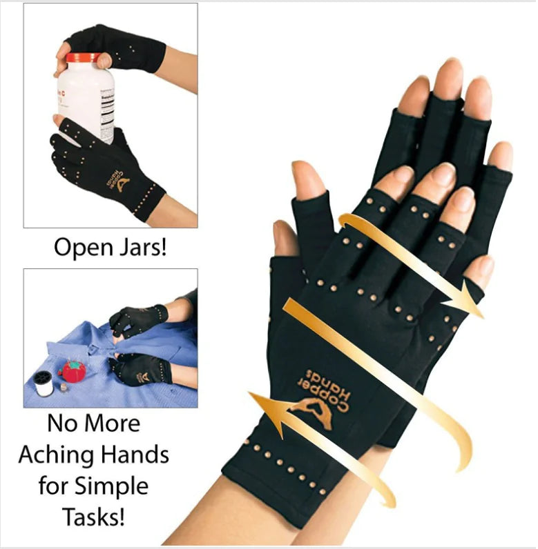 Copper Fiber Sports Half-Finger Recovery Gloves
