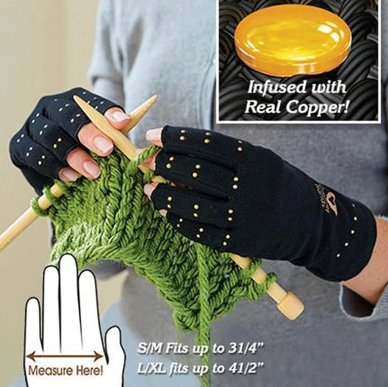 Copper Fiber Sports Half-Finger Recovery Gloves