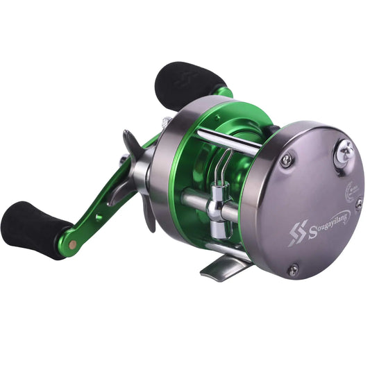 Sougayilang Round Baitcasting ReelConventional Reel-Reinforced Metal Body Anti-Reverse Fishing Reels for Catfish Salmon/Steelhead Striper BassTuna and Inshore Saltwater Fishing