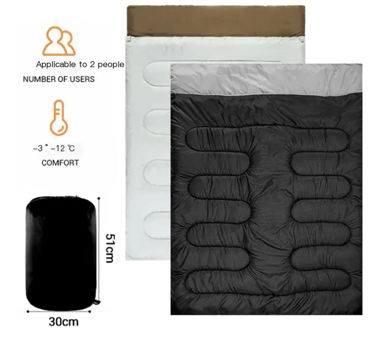 Couples Outdoor Camping Sleeping Bag, Waterproof & Washable